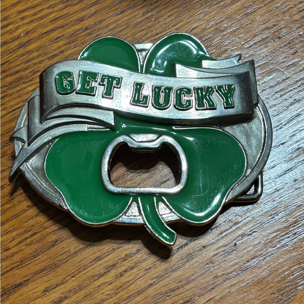 Green Clover Belt Buckle